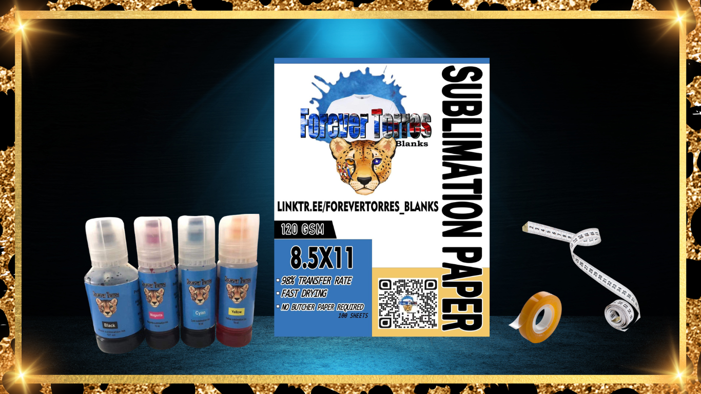 "Sublimation Bundle" Paper, Ink, Heat Tape, and Measuring Tape